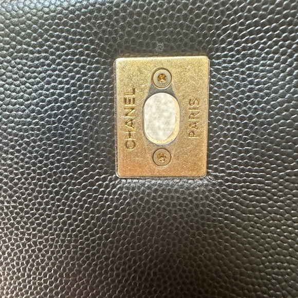 SOLD RARE Chanel Coco Top Handle Black Real Lizard Handle GHW Medium Bag - Picture 8 of 10